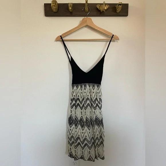 white and black chevron dress Black and White Chevron Print Mini Dress